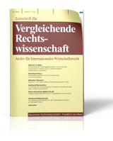 Zeitschrift für Vergleichende Rechtswissenschaft