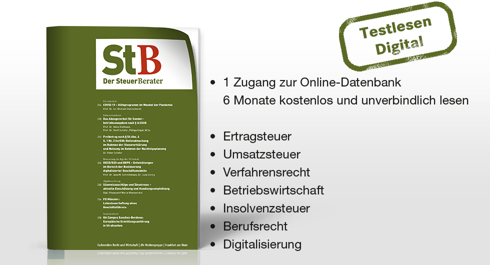 Der SteuerBerater Testlesen Online