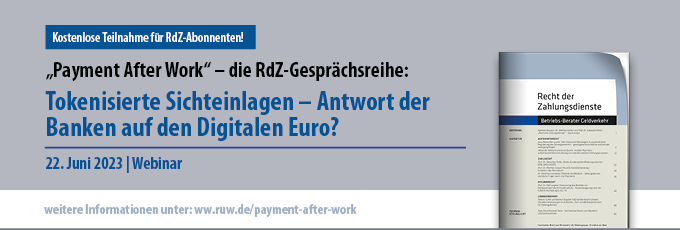 "Payment After Work" - die RdZ-Gesprächsreihe Banner 22.06.23 "Payment After Work" - die RdZ-Gesprächsreihe Banner 22.06.23